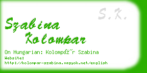 szabina kolompar business card